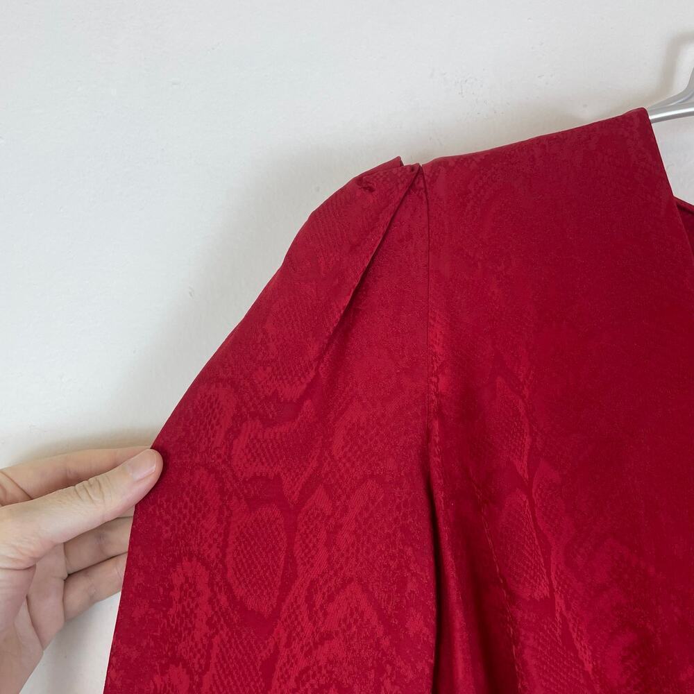 SANDRO Red Short python-effect jacquard dress sna… - image 6